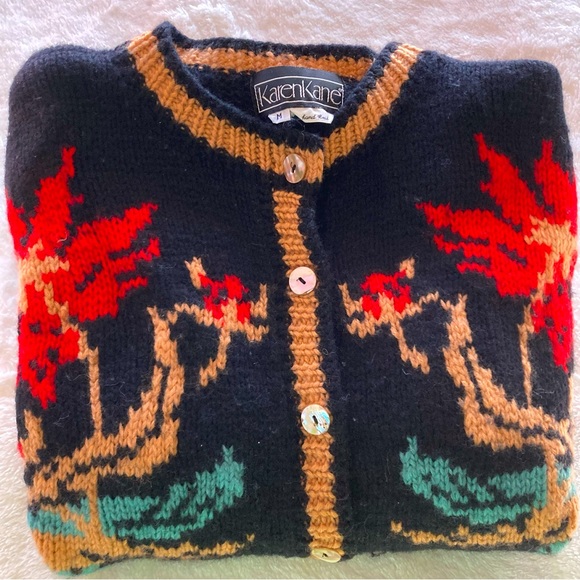 Vintage Chunky Hand Knit Classic Sweater Genuine Abalone Buttons❣️ - Picture 6 of 16